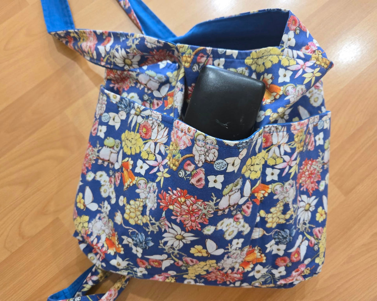 Large Handmade Fabric Tote Bag with Pockets – Made to Order - Tote Bag - custom gifts - fabric tote bag - handmade australia