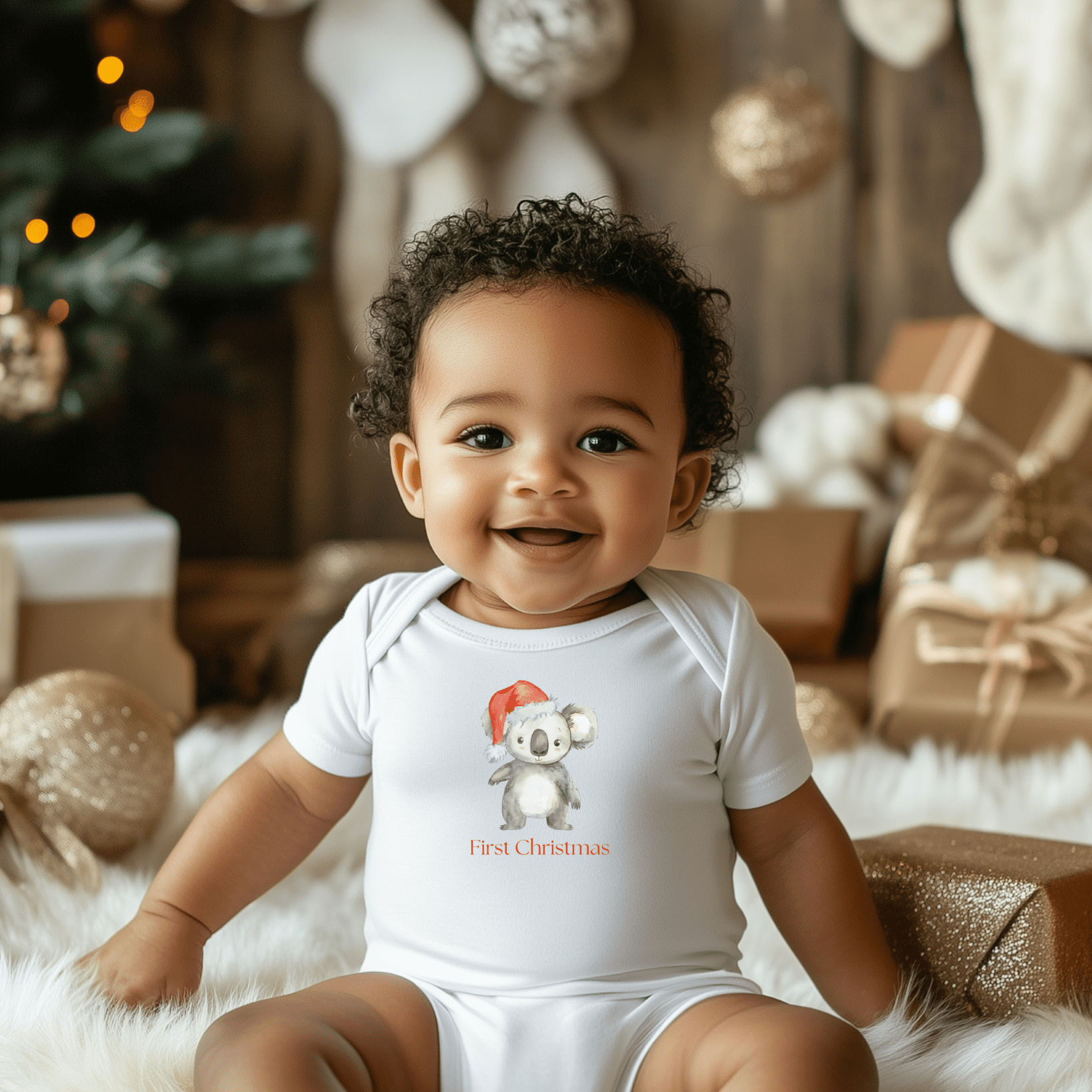 Baby's First Christmas - Cute Kylie the Koala Australian Baby Bodysuit - Kids clothes - aunt uncle gift - aussie baby clothes