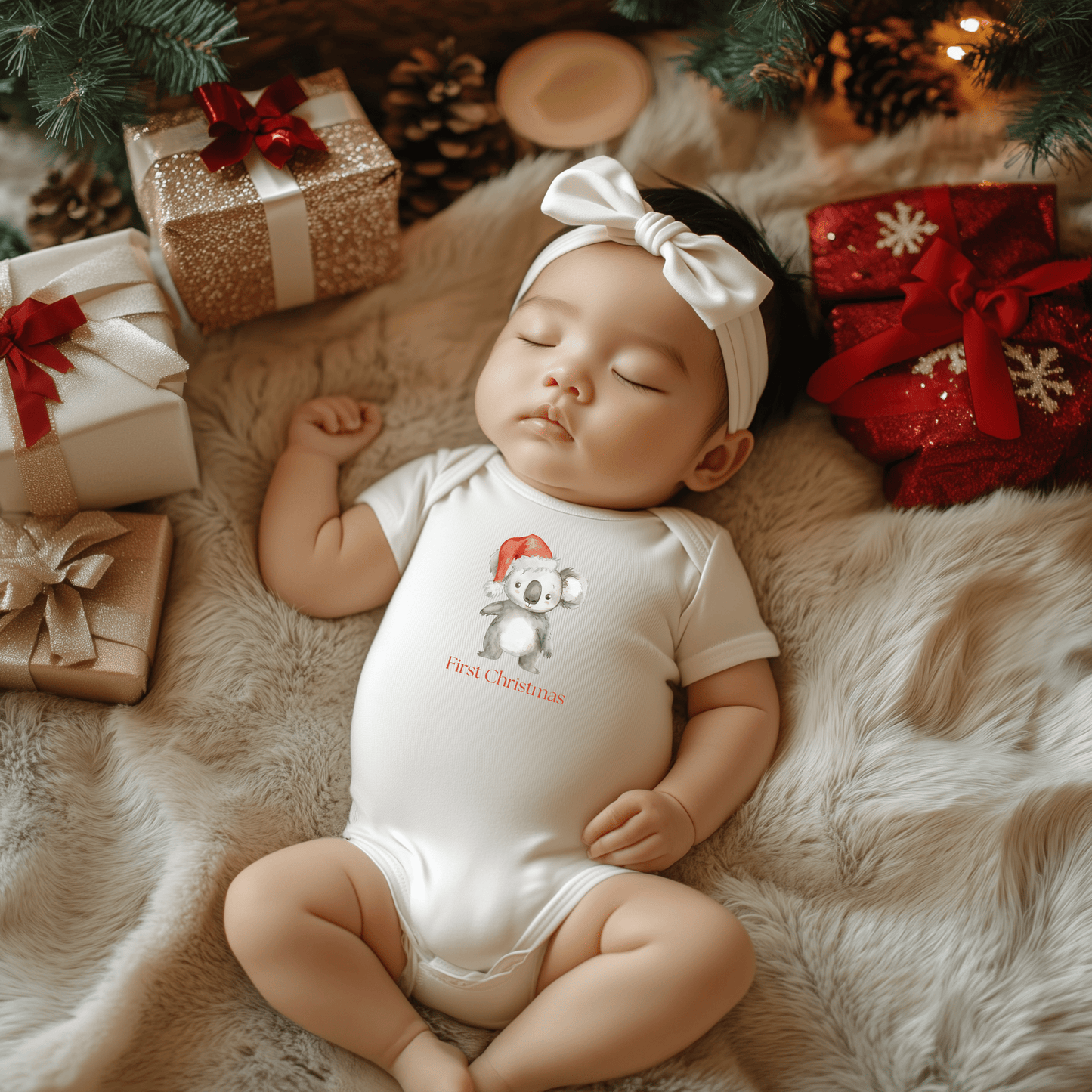 Baby's First Christmas - Cute Kylie the Koala Australian Baby Bodysuit - Kids clothes - aunt uncle gift - aussie baby clothes