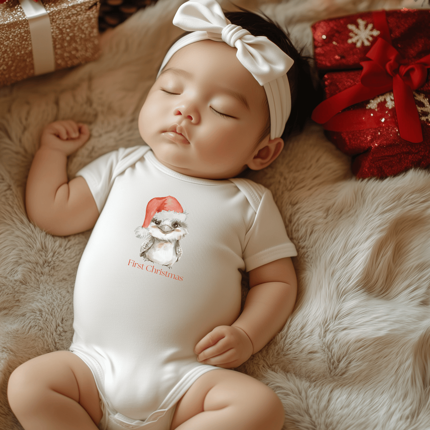 Baby's First Christmas - Kimmie the Kookaburra Australian Baby Bodysuit - Kids clothes - aunt uncle gifts - australian themed