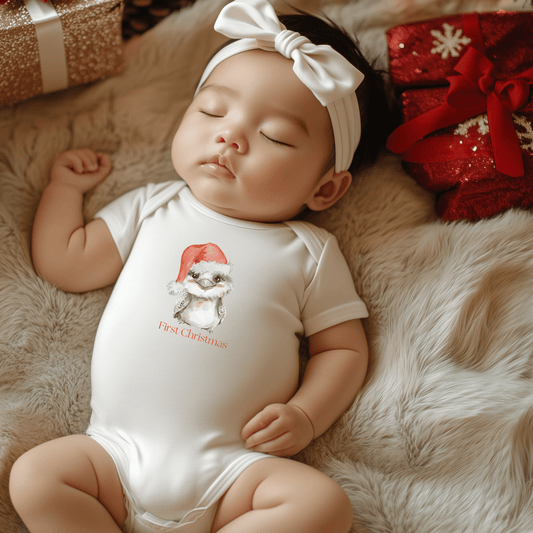 Baby's First Christmas - Kimmie the Kookaburra Australian Baby Bodysuit - Kids clothes - aunt uncle gifts - australian themed