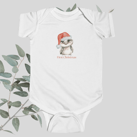 Baby's First Christmas - Kimmie the Kookaburra Australian Baby Bodysuit - Kids clothes - aunt uncle gifts - australian themed