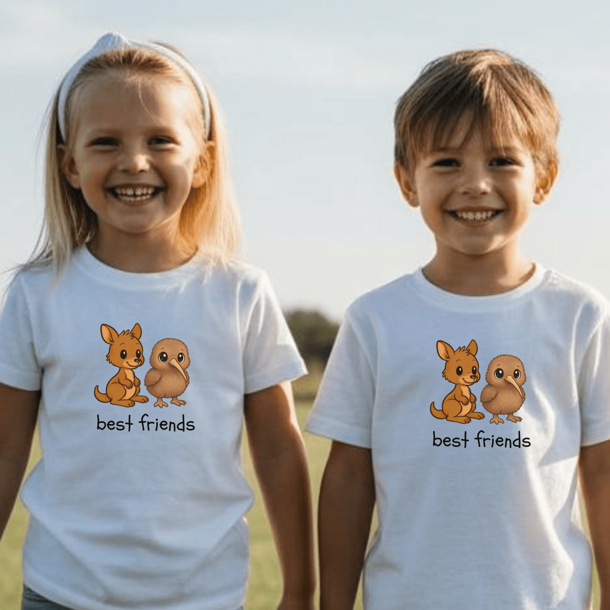 Best Friends - Australian and New Zealand - Kids T-Shirt - Kids clothes - aunt uncle gifts - aussie kiwi -  wildlife