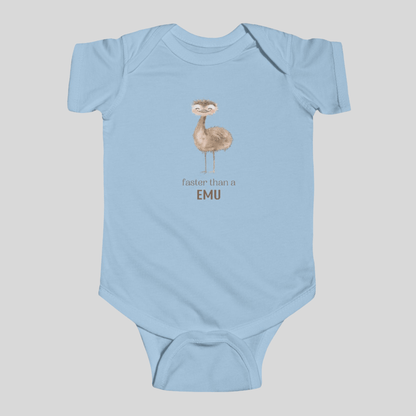 Faster than an Emu - Australian Baby Bodysuit - Kids clothes - aunt uncle gifts - aussie baby - australian baby