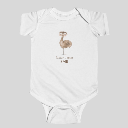 Faster than an Emu - Australian Baby Bodysuit - Kids clothes - aunt uncle gifts - aussie baby - australian baby