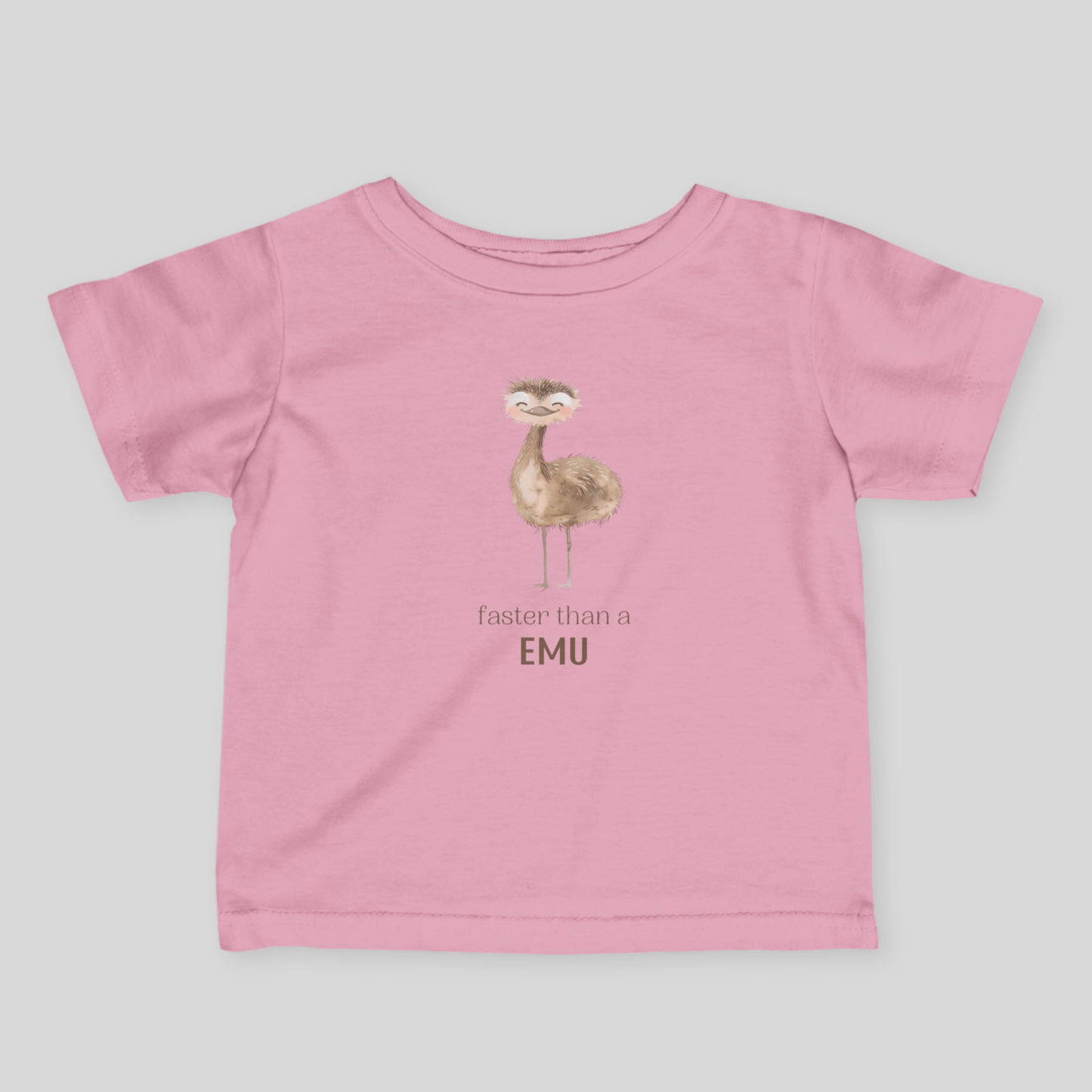 Faster than an Emu - Australian Baby T-shirt - Baby T-shirt - adorable baby - aunt uncle gifts - aussie baby