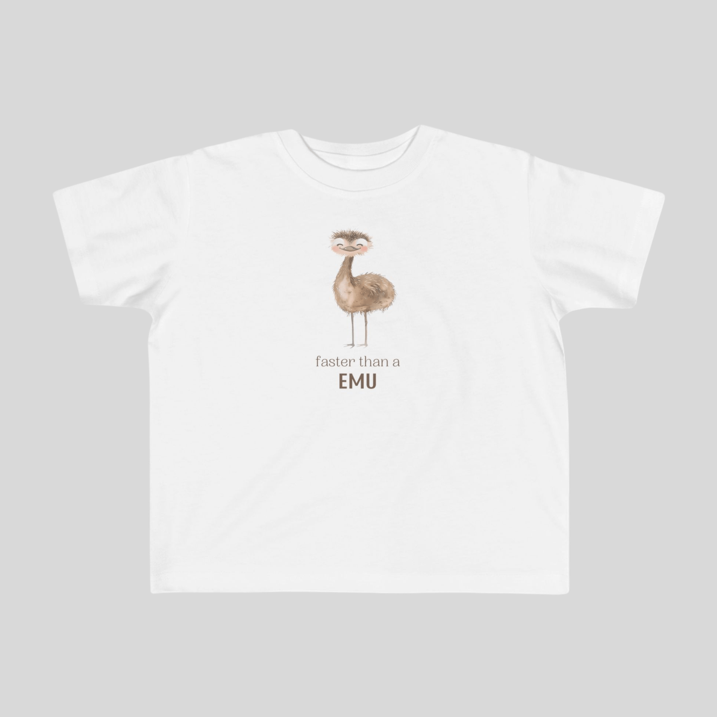 Faster than an Emu Toddler T-shirt - Kids clothes - aunt uncle gift - aussie toddler clothes - australian bird