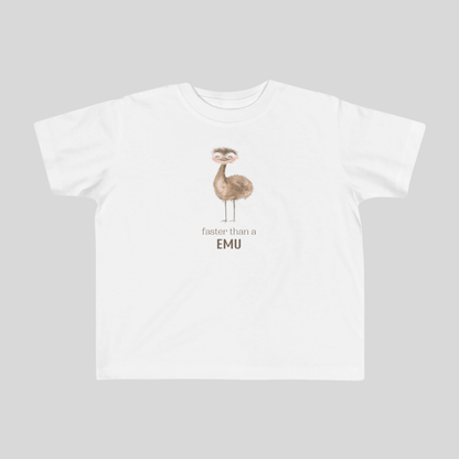 Faster than an Emu Toddler T-shirt - Kids clothes - aunt uncle gift - aussie toddler clothes - australian bird