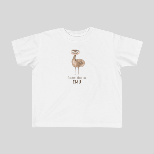 Faster than an Emu Toddler T-shirt - Kids clothes - aunt uncle gift - aussie toddler clothes - australian bird