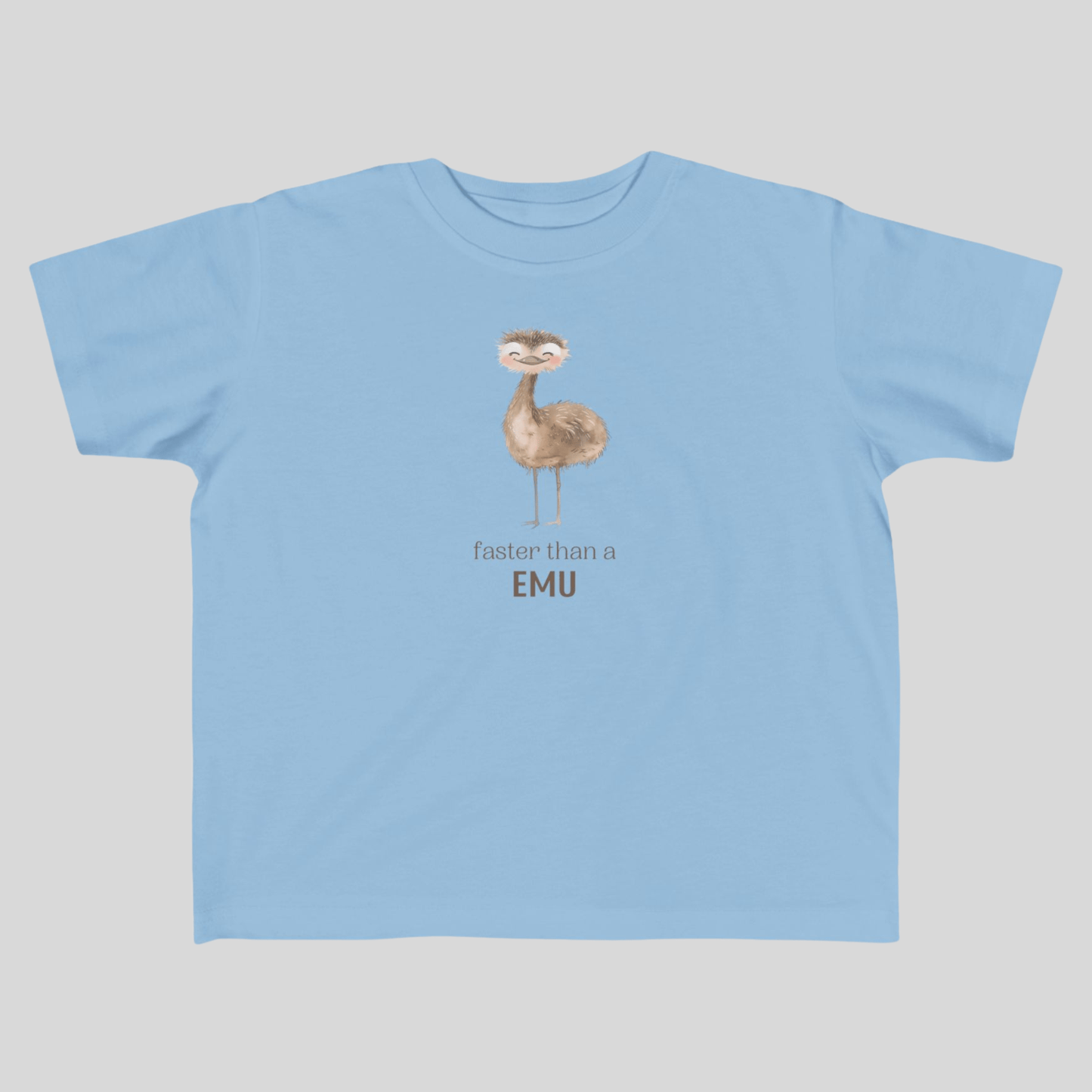 Faster than an Emu Toddler T-shirt - Kids clothes - aunt uncle gift - aussie toddler clothes - australian bird