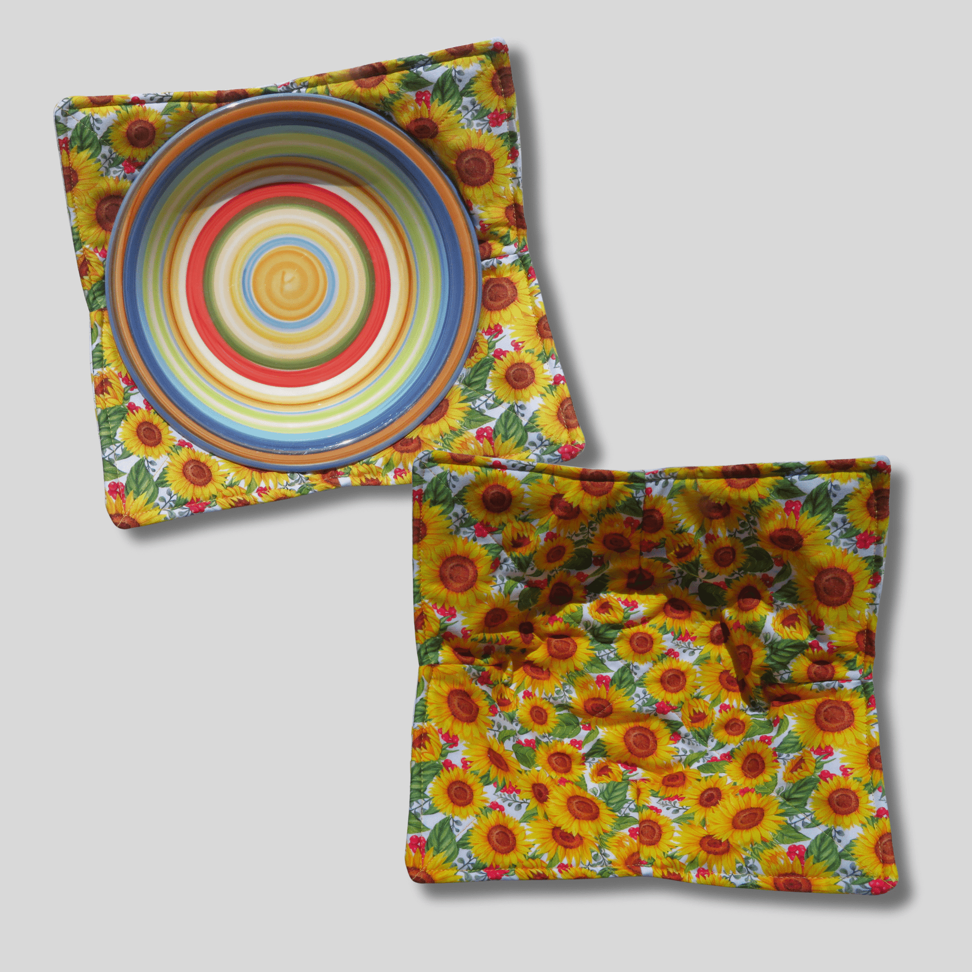 Hand Sewn Bowl Cozies - Insulated Fabric Bowl Warmers - Kitchen Accessories - adult gifts - bowl warmers