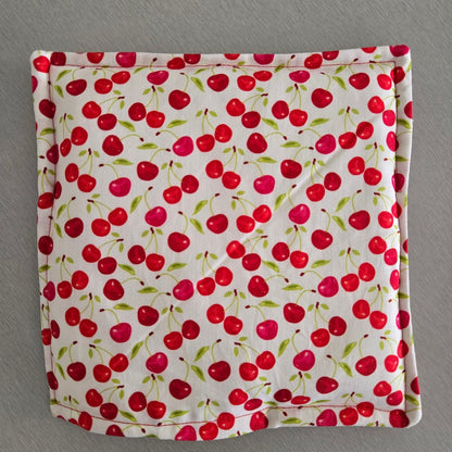 Handmade Cotton Napkin Holder – Aussie Animals & Cherries - Napkin Holder - Australian animals - camping - cherry print