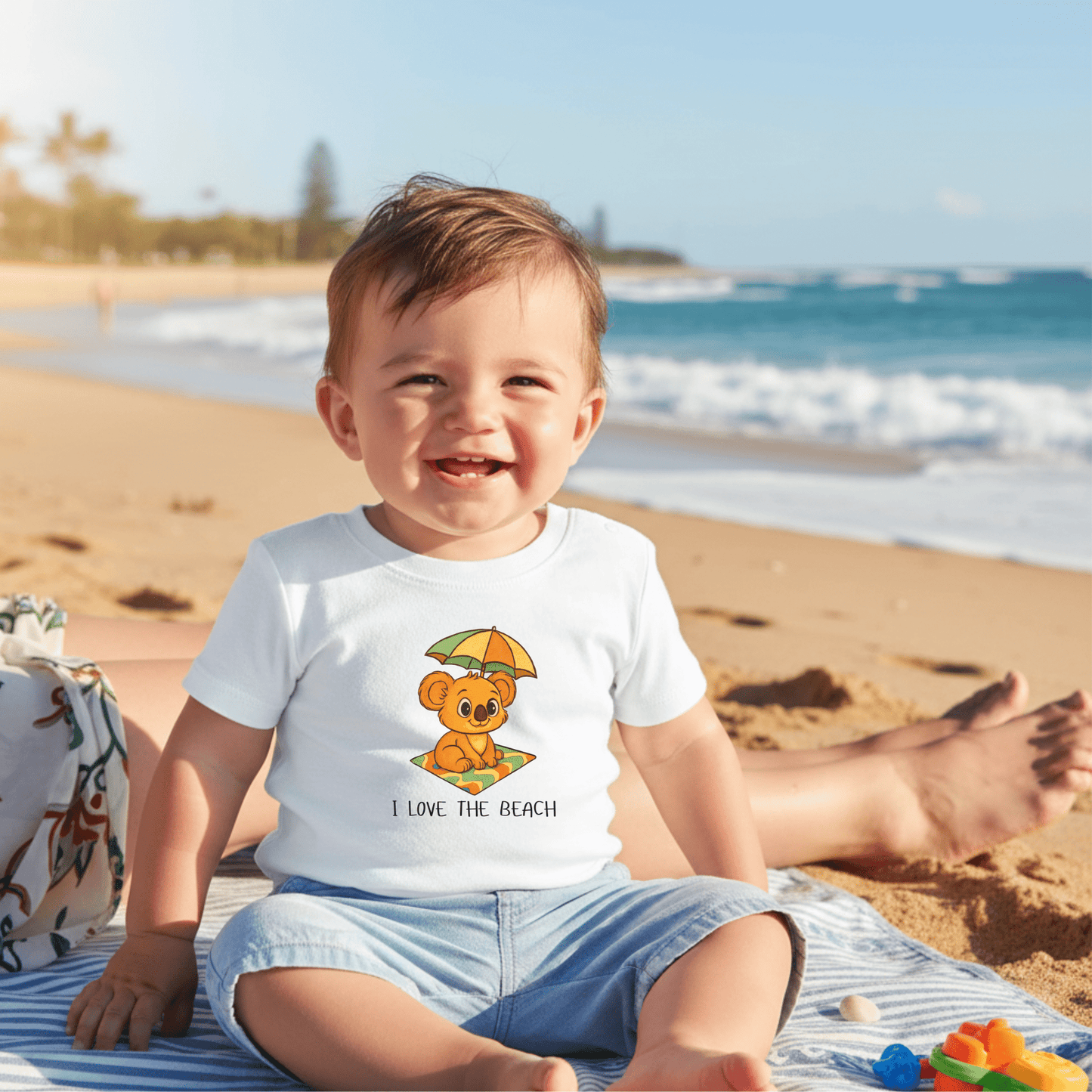 I love the Beach - Australian Baby T-shirt - Kids clothes - australian baby - baby shower gift - baby t-shirt
