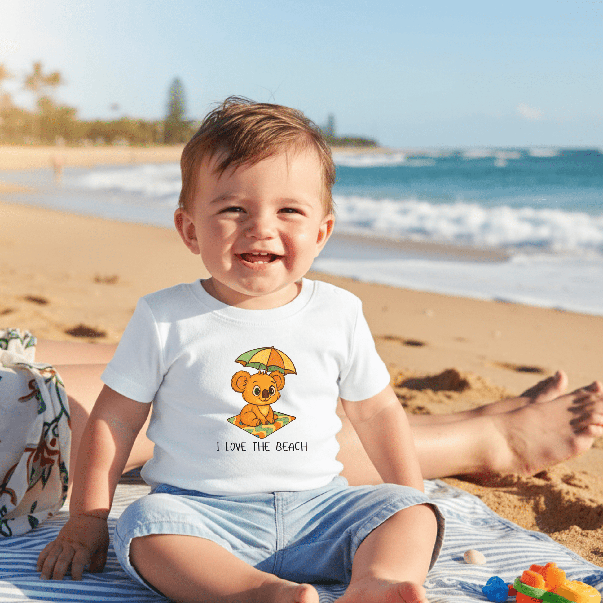 I love the Beach - Australian Baby T-shirt - Kids clothes - australian baby - baby shower gift - baby t-shirt
