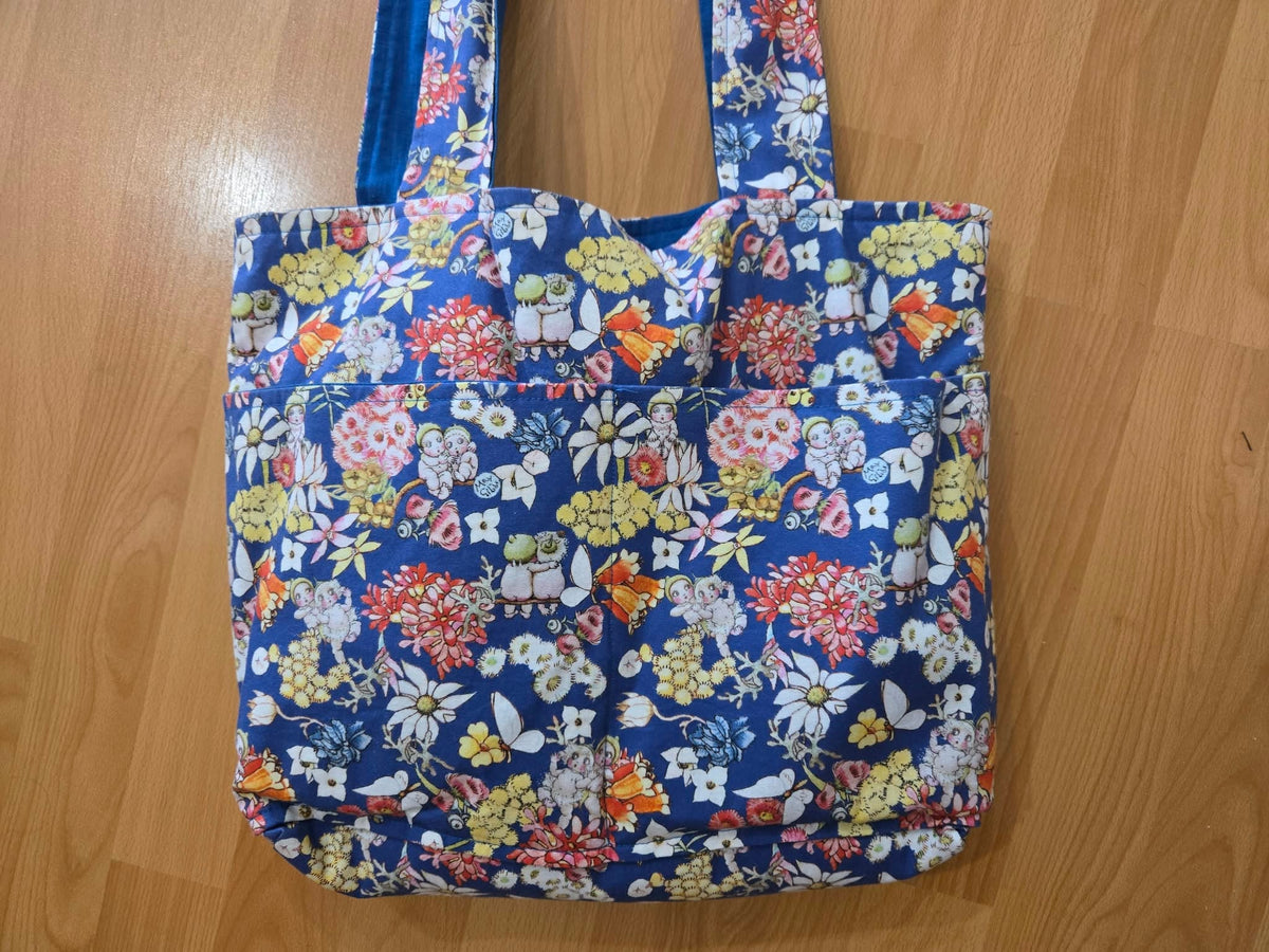Large Handmade Fabric Tote Bag with Pockets – Made to Order - Tote Bag - custom gifts - fabric tote bag - handmade australia