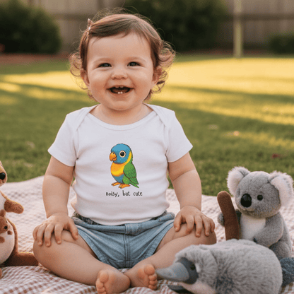 Noisy, but cute - Australian Baby Bodysuit (Lenny the Lorikeet) - Kids clothes - aunt uncle gift - australian baby - baby