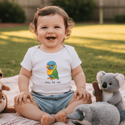 Noisy, but cute - Australian Baby Bodysuit (Lenny the Lorikeet) - Kids clothes - aunt uncle gift - australian baby - baby