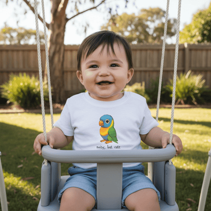 Noisy, but cute - Australian Baby T-Shirt (Lenny the Lorikeet) - Kids clothes - australian baby - baby shower gift - baby t-shirt