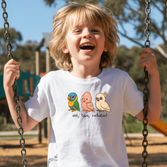 One, Two, Cockatoo - Australian Kids T-Shirt - Kids Clothing - aunt uncle gifts - aussie heritage - australian birds